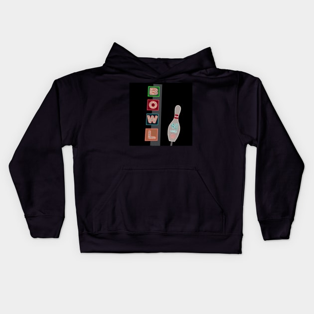 Another Bowling Sign Kids Hoodie by Zippy's House of Mystery